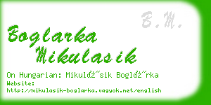 boglarka mikulasik business card